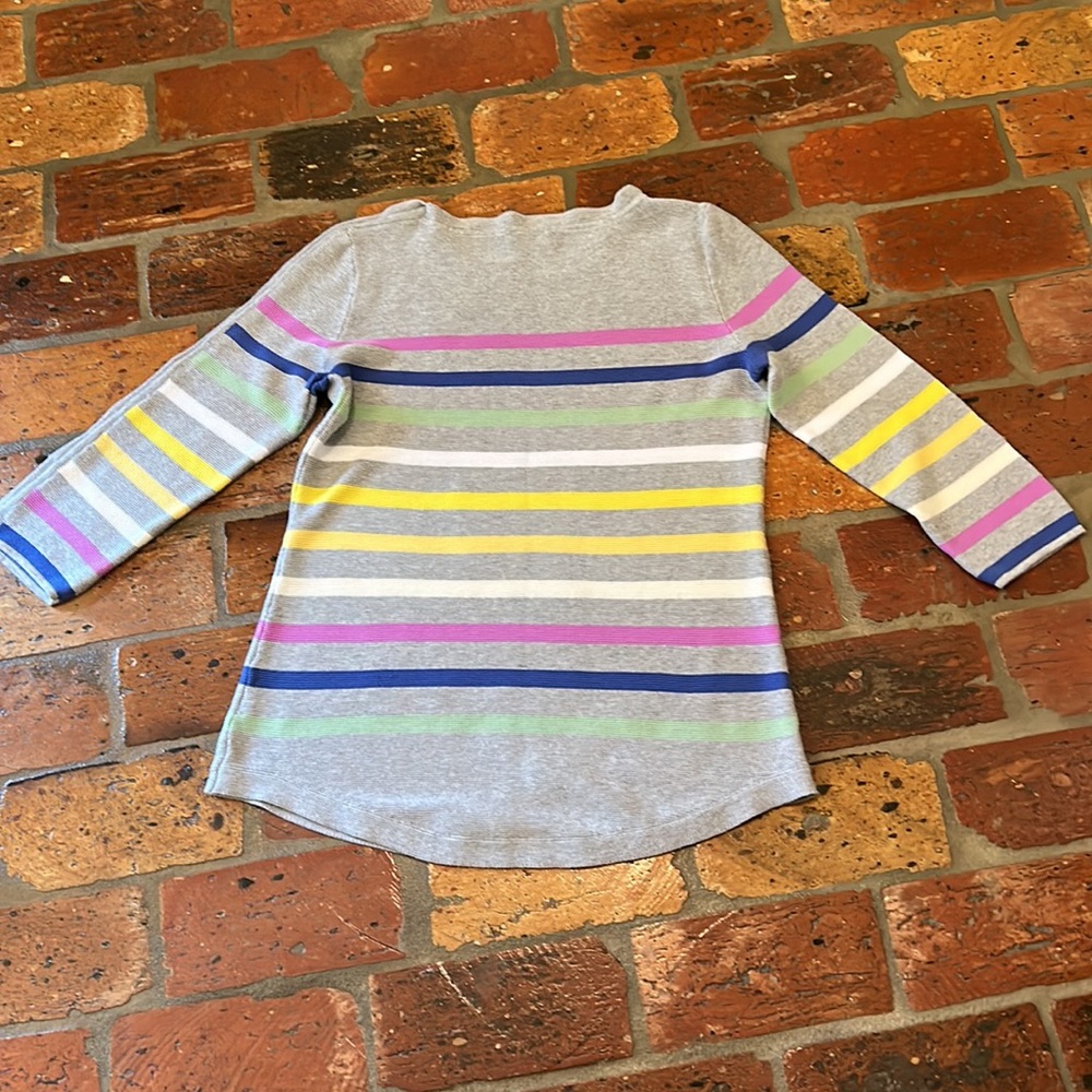 Talbots Stripe Button 3/4 Sleeve Sweater Szs - image 6